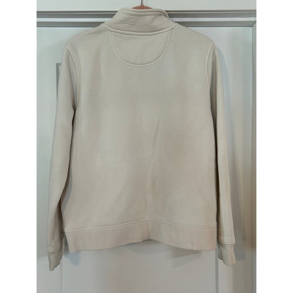 Carhartt Quarter Zip Pullover Womens Sweatshirt Cream Relaxed Fit Large Pocket - Picture 8 of 10